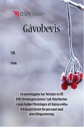 Gåvobevis med vintrig bakgrund