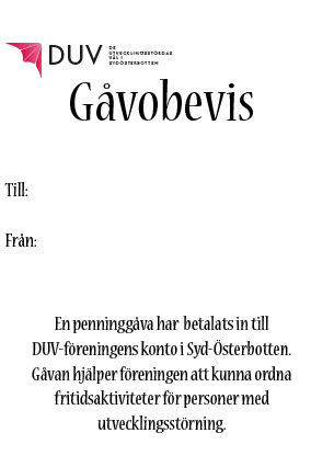 Gåvobevis med vit bakgrund